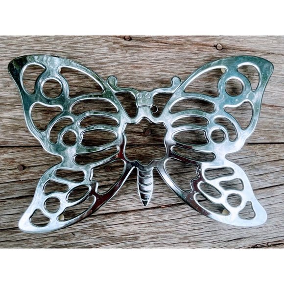 Vintage 1970s Metal Butterfly Footed Trivet Leonard Italy - Picture 6 of 12